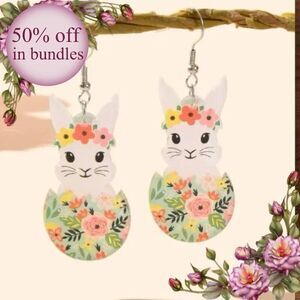 Easter Cartoon Rabbit Drop Earrings